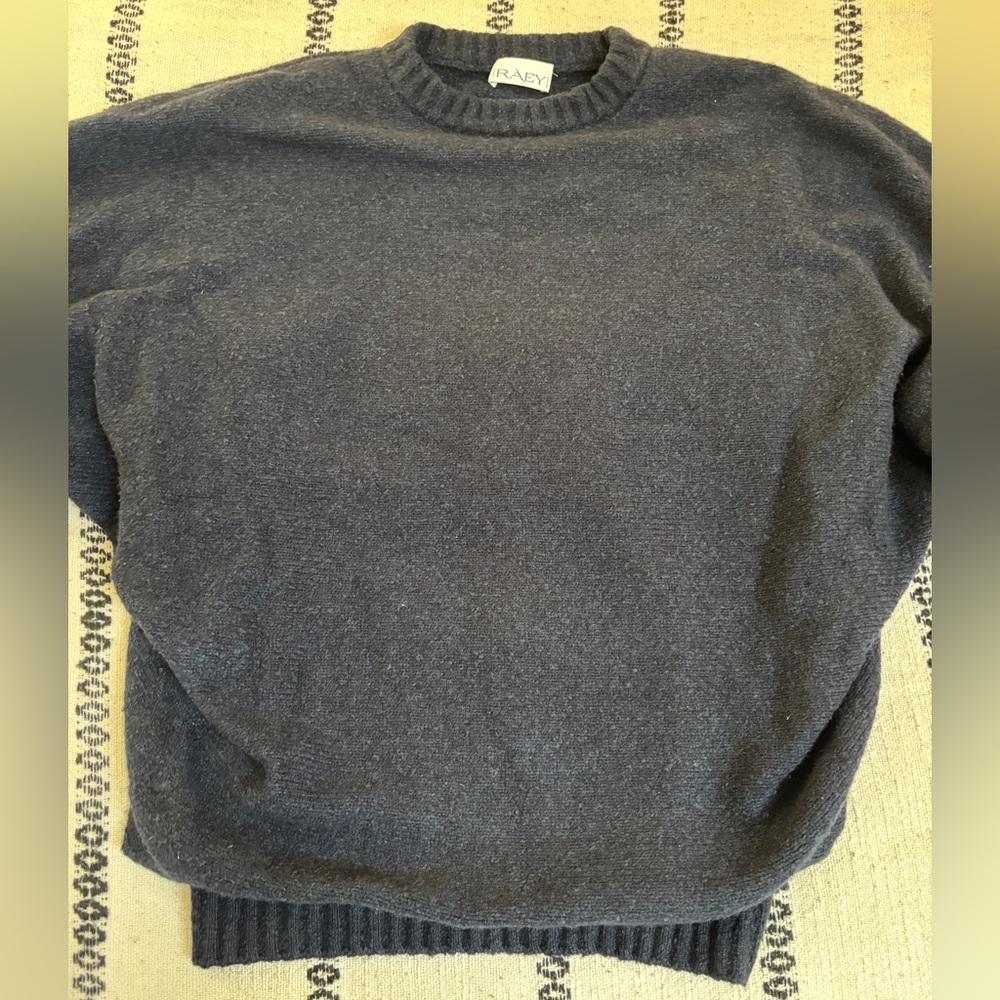 Raey Women's Navy Blue Cotton/Wool/Cashmere Blend Crew Oversized Sweater Size M - Picture 5 of 13